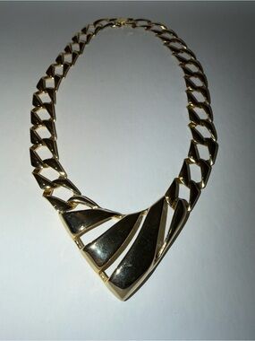 Vintage Gold-Tone Statement Link Necklace